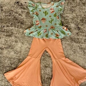 Peach Flared Kids Bottoms